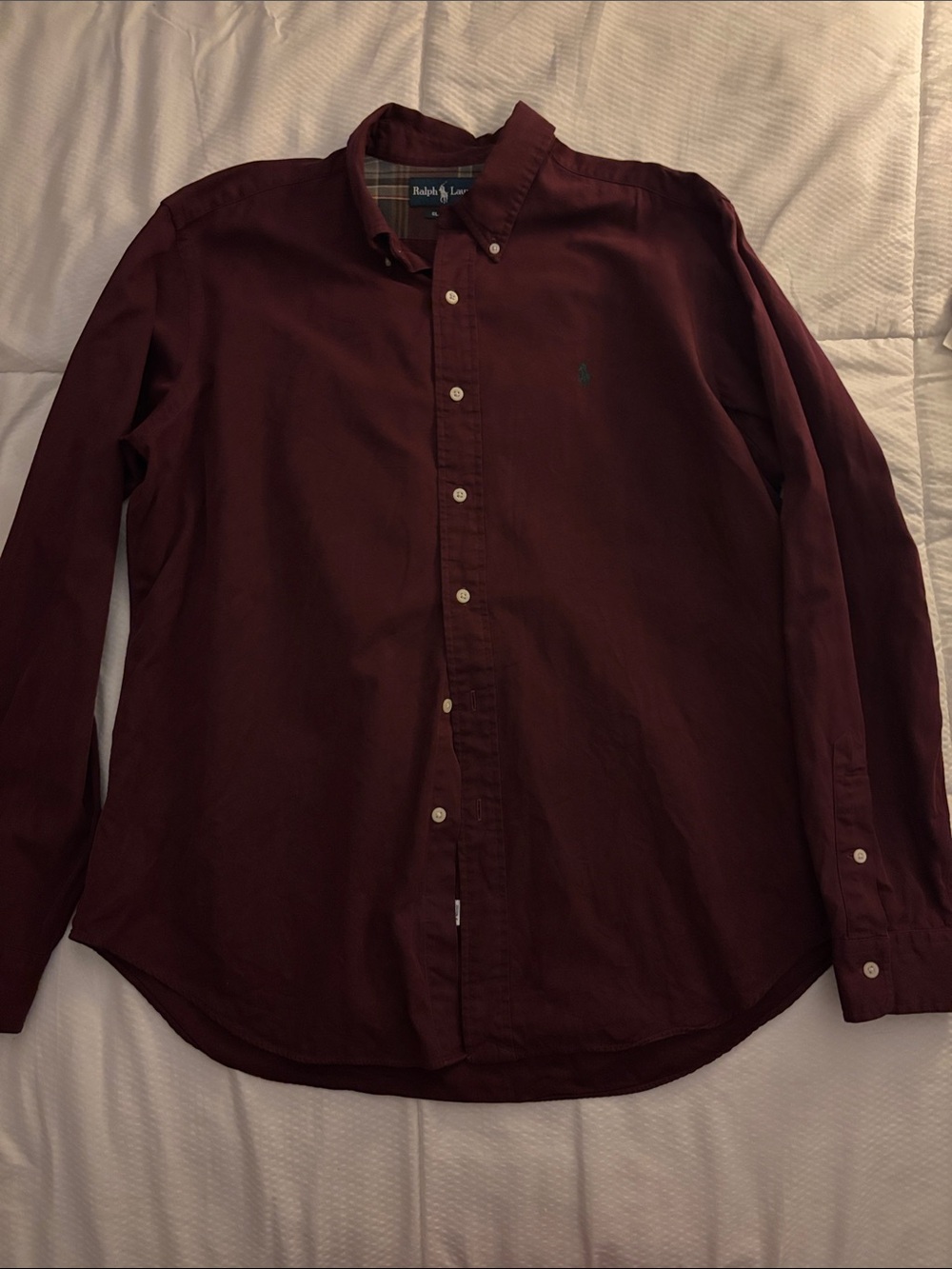 Polo Ralph Lauren Custom Fit Oxford Shirt Long Sleeve Button Down in burgundy XL